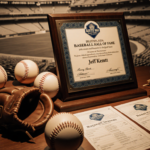 Wooden lectern displays Jeff Kent
