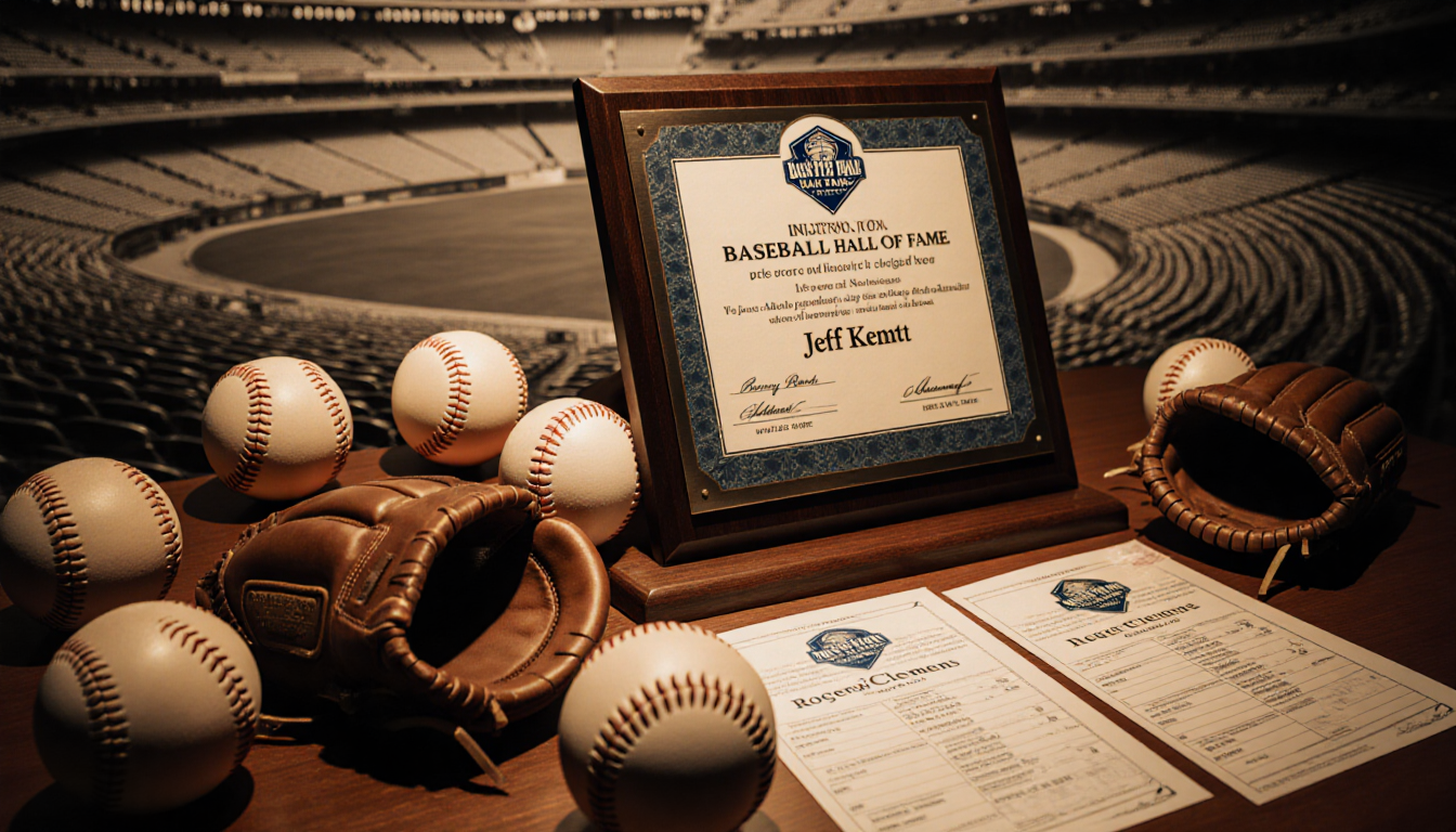 Wooden lectern displays Jeff Kent