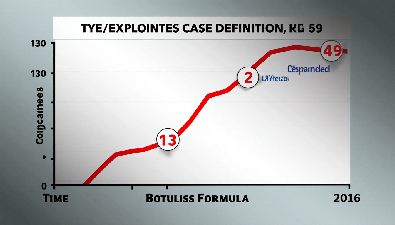 Chart showing botulism outbreak with bold red line for ByHeart Formula cases in a clean graphic