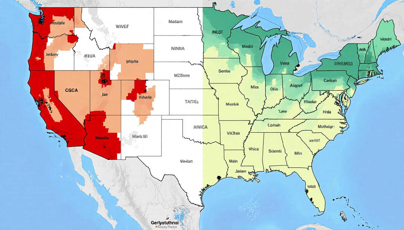 Split-screen maps compare gerrymandered districts with balanced demographics in California.