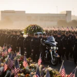 CHP march with motorcycle carrying Officer Eric Voss