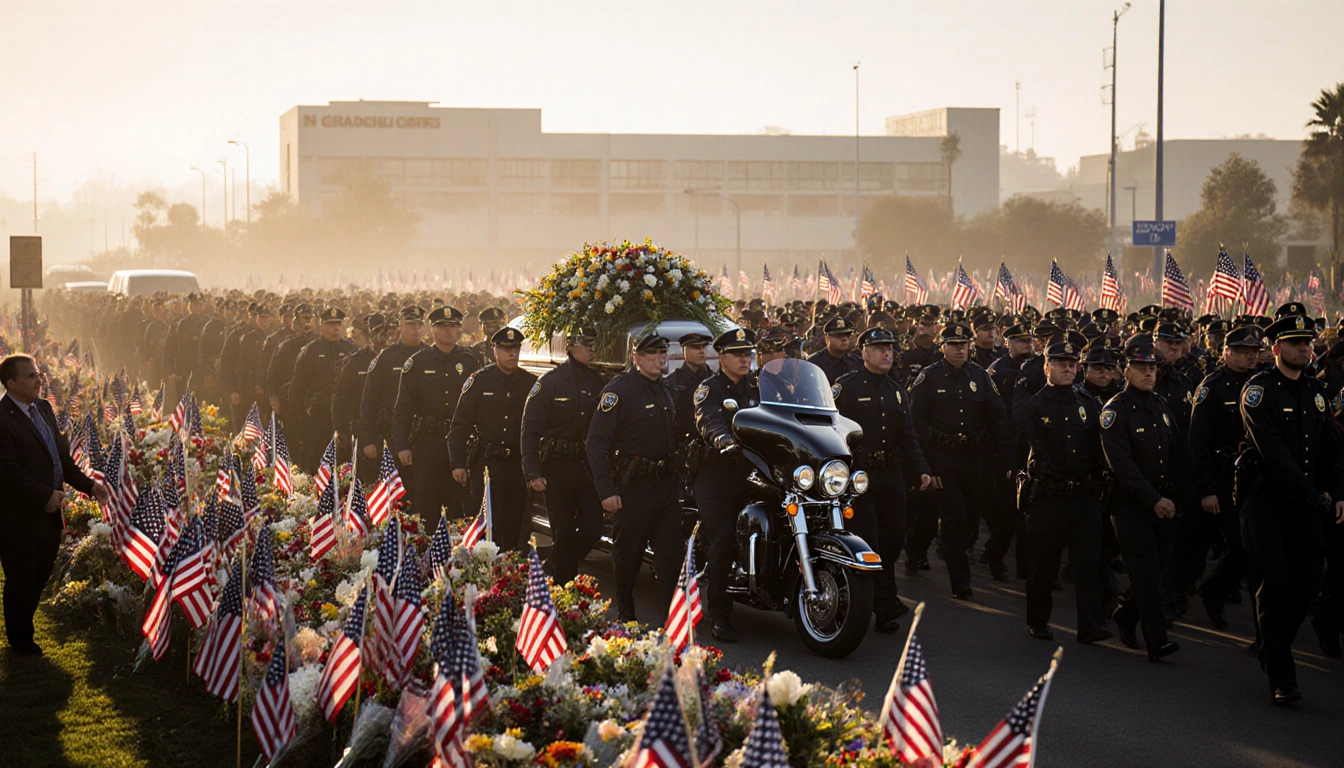 CHP march with motorcycle carrying Officer Eric Voss