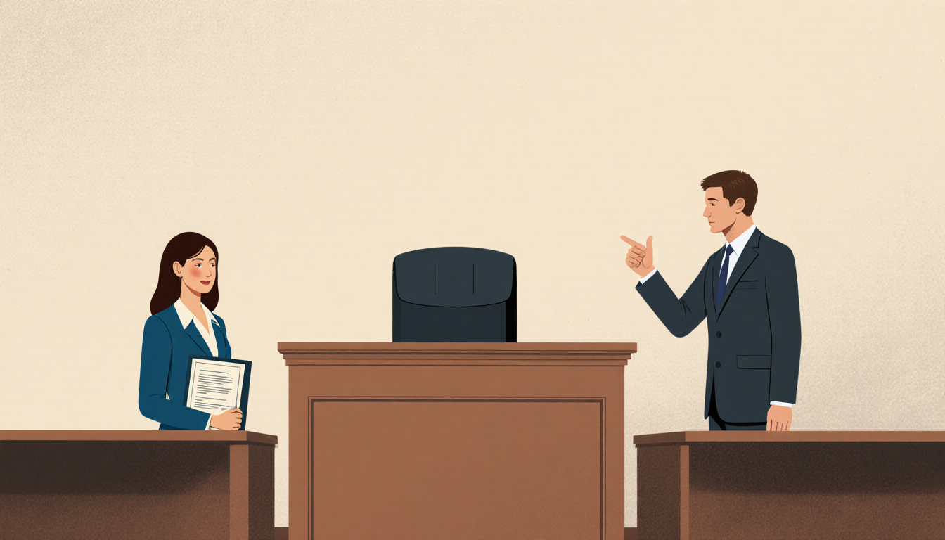 Ferreira stands before judge's bench holding bond release papers with attorney Todd Pomerleau gesturing confidently.