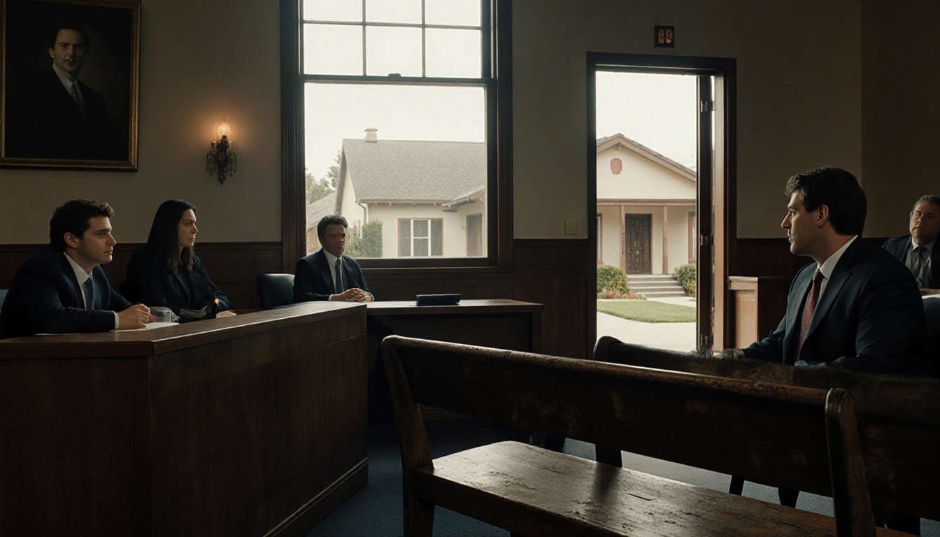 Young man sits at defendant