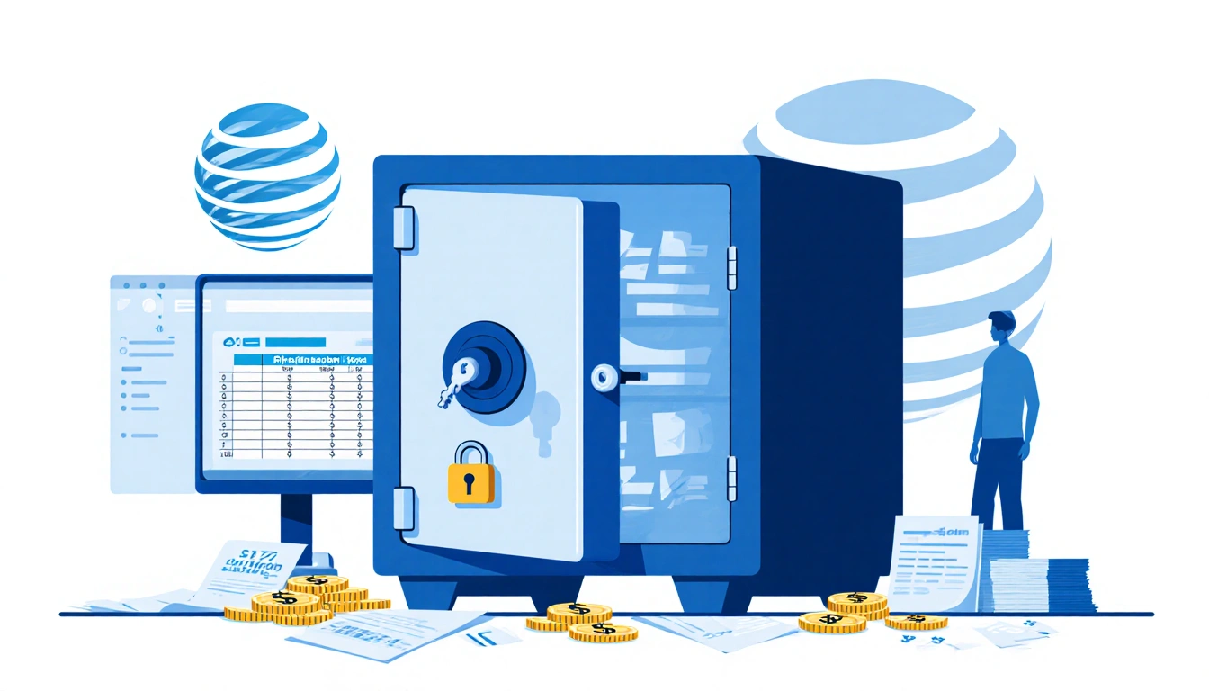 Data vault showing openness with a padlock and key and scattered papers