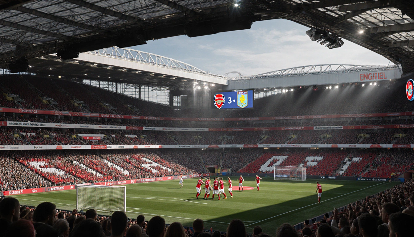 Arsenal players heated clash with Aston Villa players and score 3-1 in packed Emirates Stadium