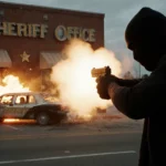 Digital assistant icon declining to create violent image with reassuring text on screen