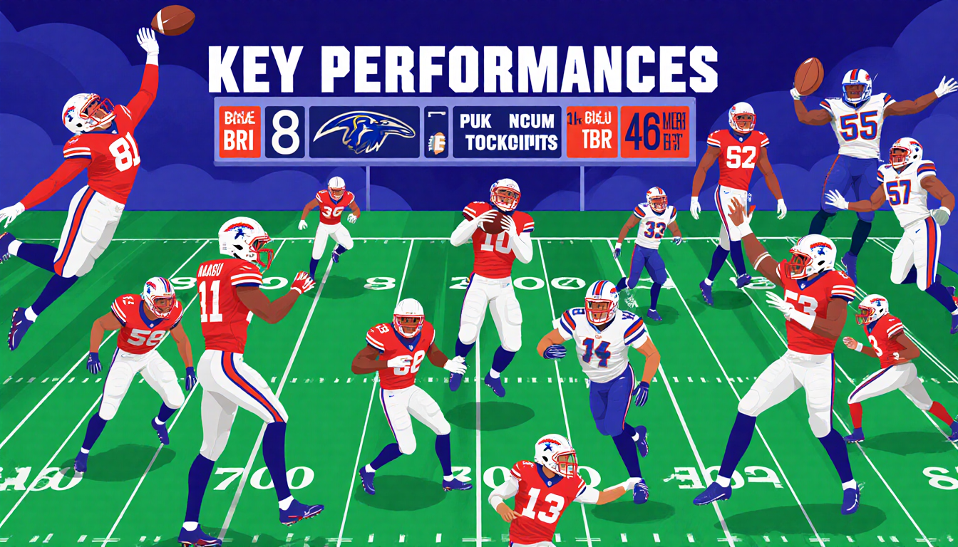 Quarterback Matthew Stafford throws a touchdown pass with a vibrant football field and colorful scoreboard.