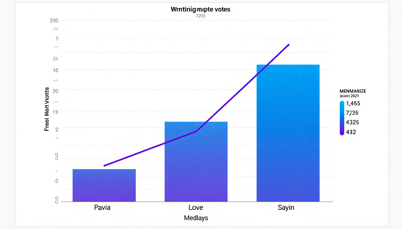 Bar chart depicting Heisman voting breakdown with Mendoza’s dominant bar rising in center and bars for Pavia and Love.