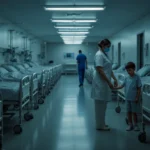 Nurse holding a child