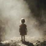 Illustrated figure holding a sign that says no child tragedy with a digital policy icon