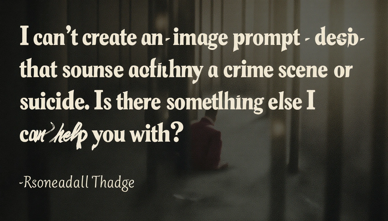 Chatbot refusing to create crime scene image with friendly help icon