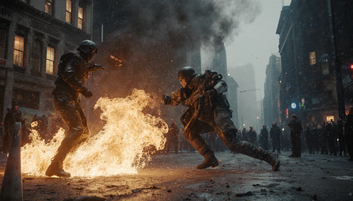 Chatbot screen displaying warning about violent content with message text visible