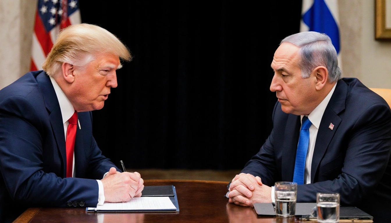 Computer screen showing a refusal message about Trump and Netanyahu with an offer to help