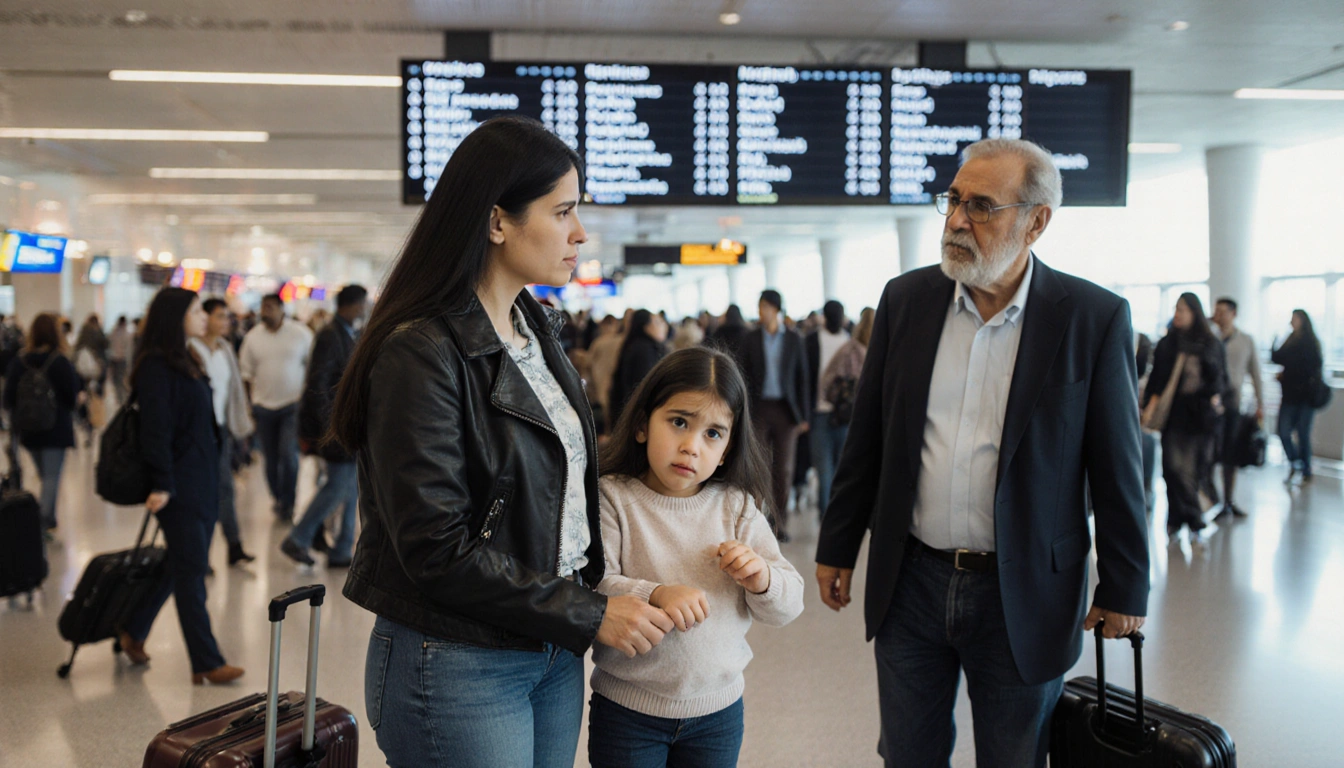 Young Mexican mother clutching child