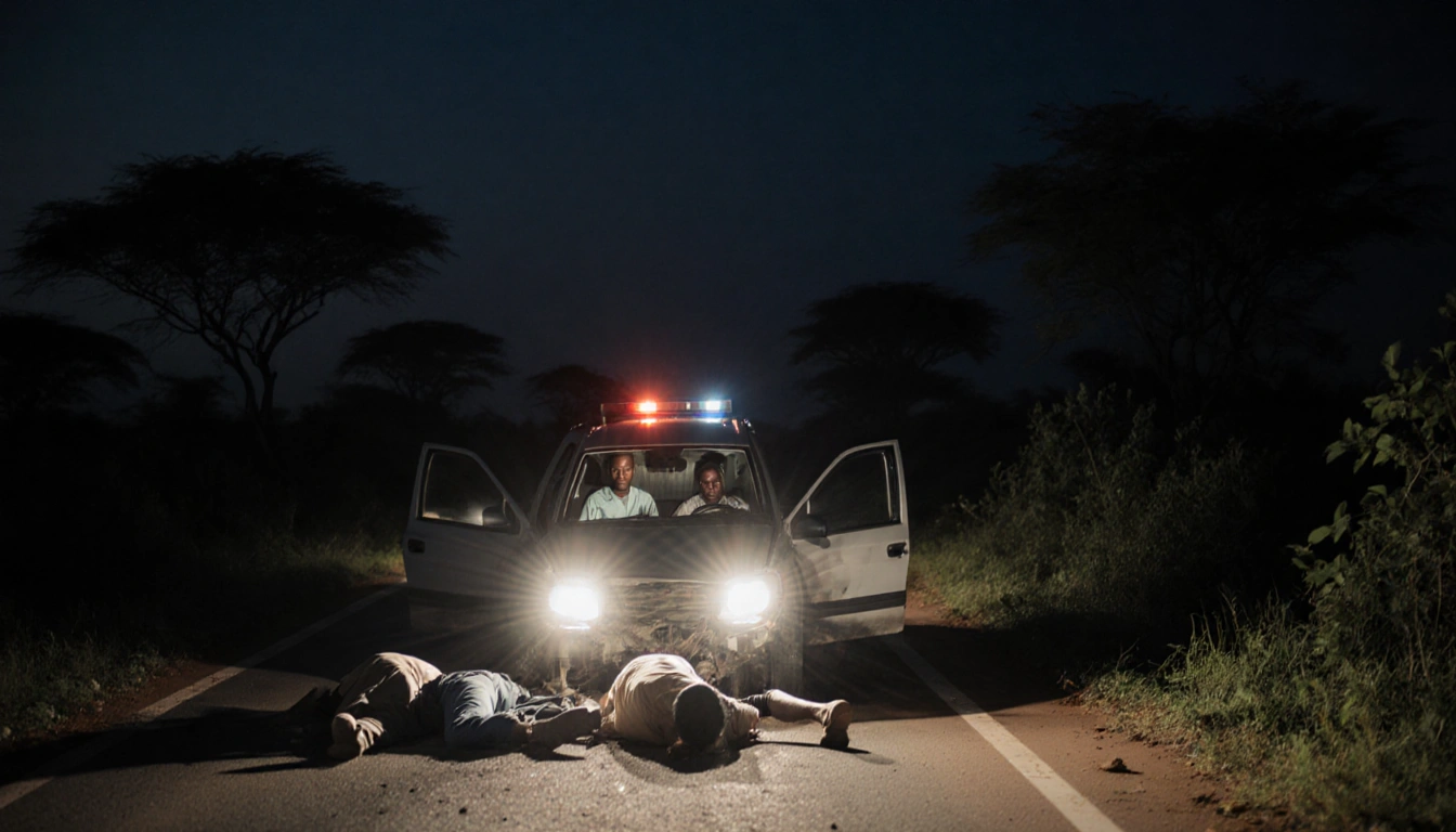 Anthony Joshua sits shocked in a broken car with fading ambulance siren and dark Nigerian night sky