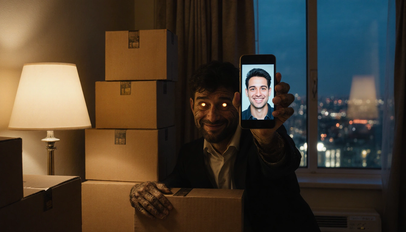 Hand reaching out holding a glowing smartphone with Daniel Curtis Lee