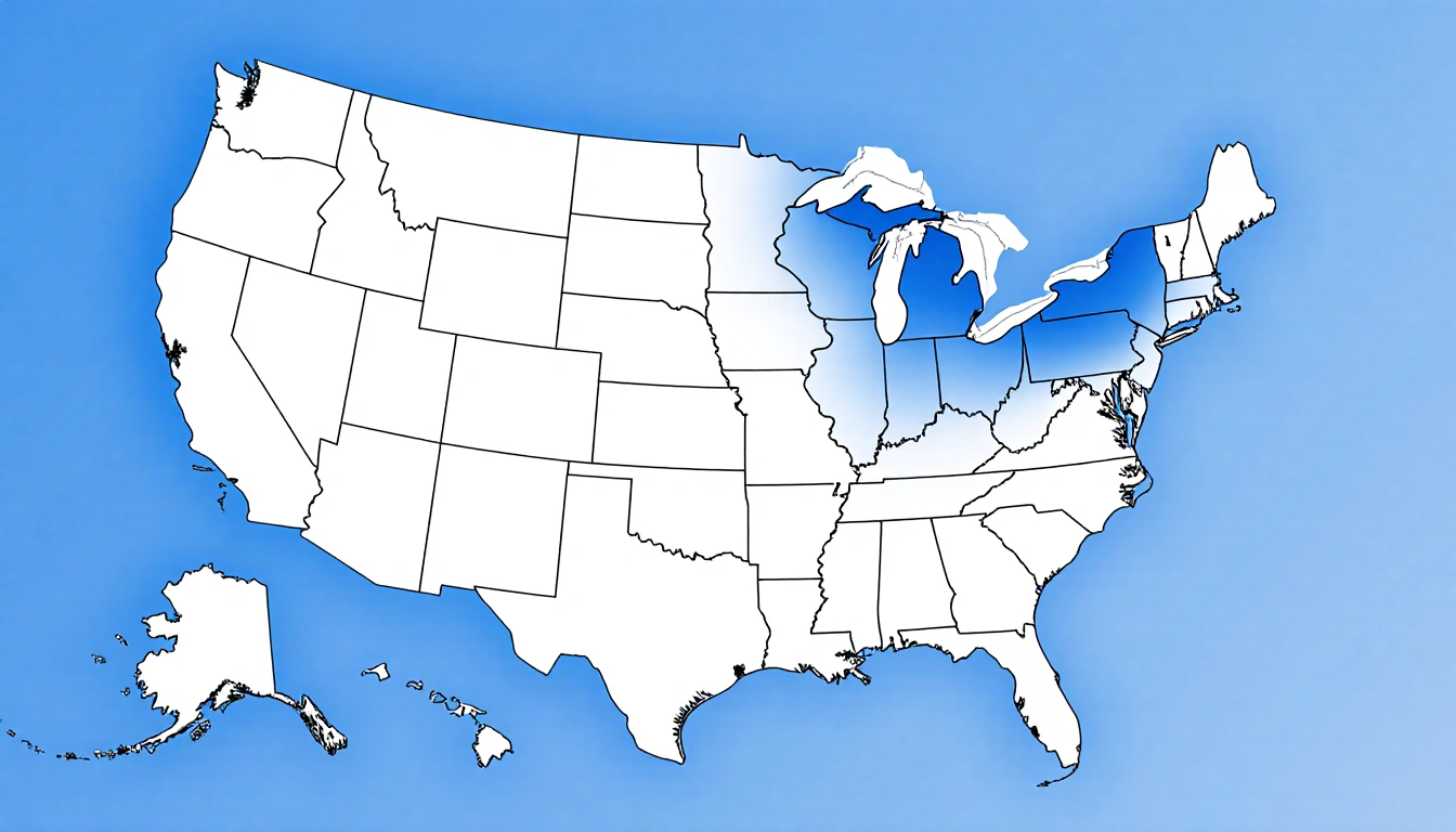 Senate map highlighting battleground states Ohio New Hampshire Texas Iowa Alaska Minnesota with a subtle blue gradient