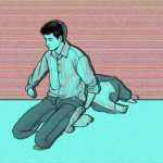 User typing question about image prompt into chat window with AI assistant response visible