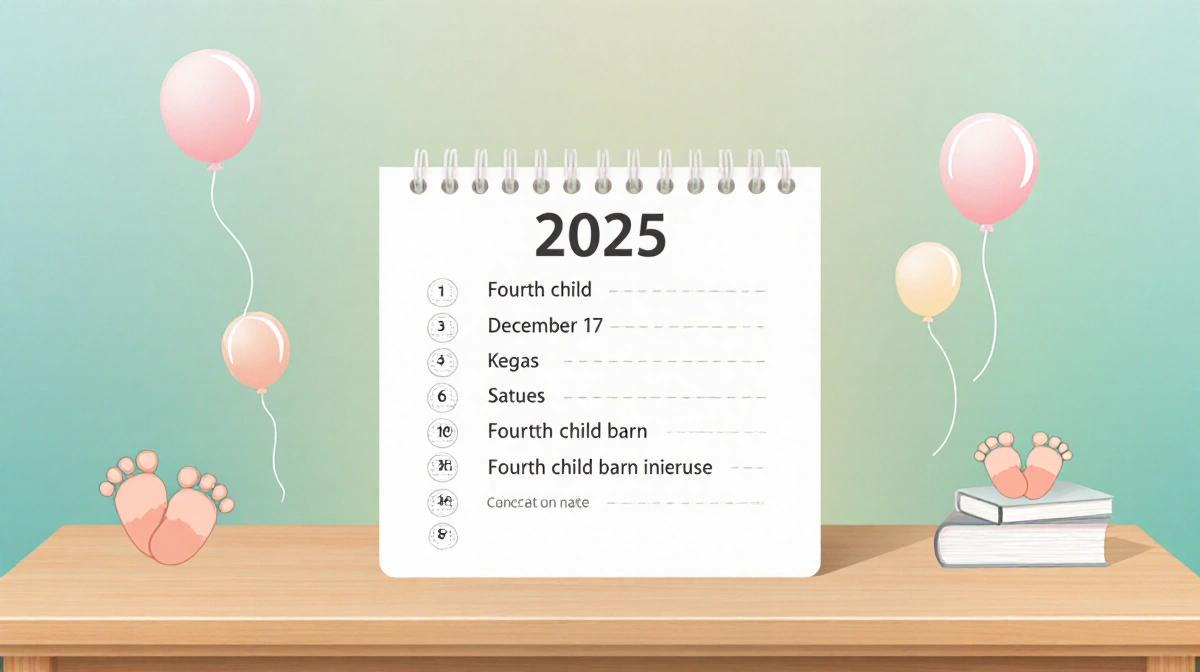 2025 milestone calendar shows baby feet and balloons with December 17 birth date in soft nursery colors