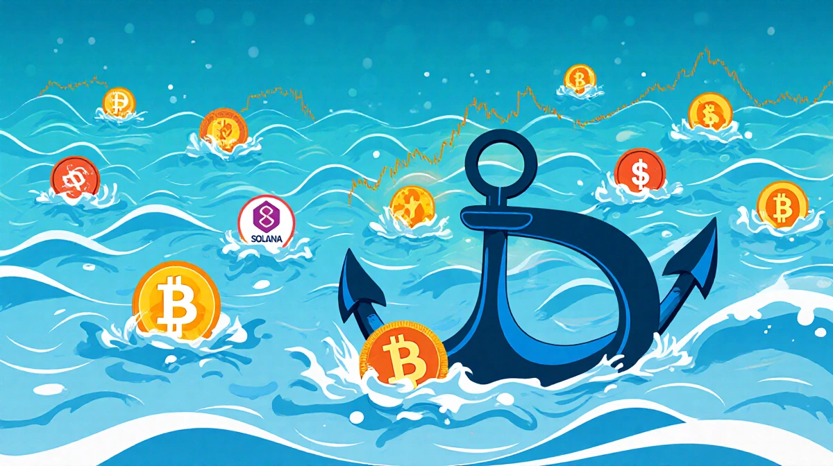 Altcoins swimming upstream in vibrant market waves with XRP anchor and growing ripple tokens