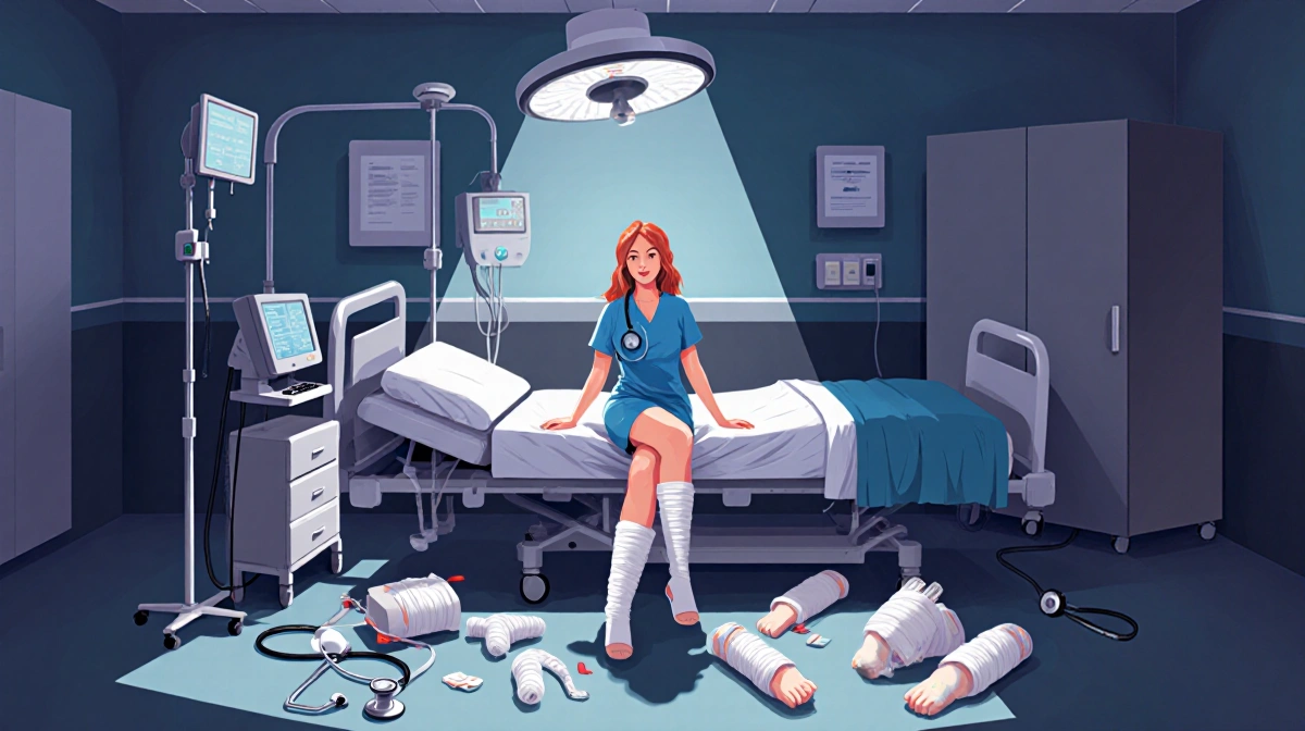 Amy Purdy recovering in hospital room with bandages and medical equipment showing her surgery journey