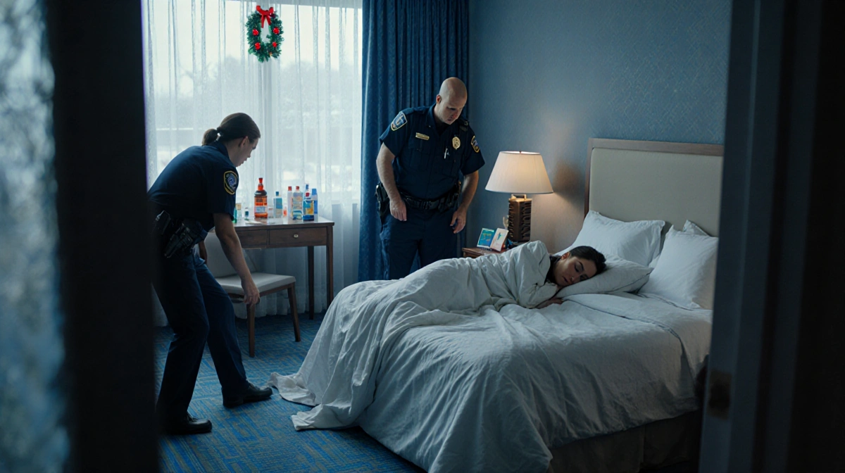 Anastasia receiving emergency medical care with nurses and hospital bed showing winter scene through frosty window