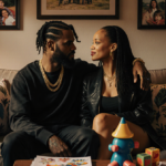 Rihanna gently stroking A$AP Rocky