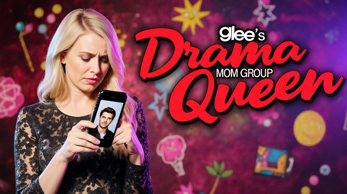 Becca Tobin frowning at phone showing Matthew Koma with Glee