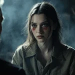 Bella Hadid sits exhausted in smoky room with tired eyes and messy hair showing dramatic transformation