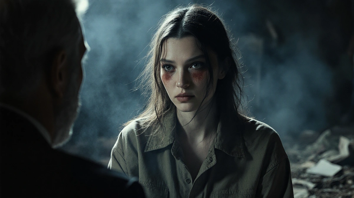 Bella Hadid sits exhausted in smoky room with tired eyes and messy hair showing dramatic transformation