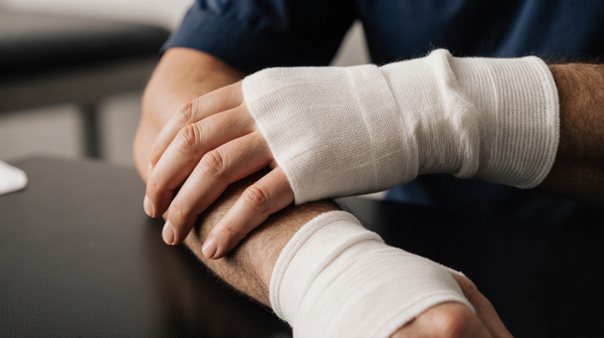 Buddy Valastro's bandaged hand moves gently with casts showing his recovery progress and final surgery healing
