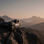 Customer service agent shaking head with I can’t help with that sign and headset