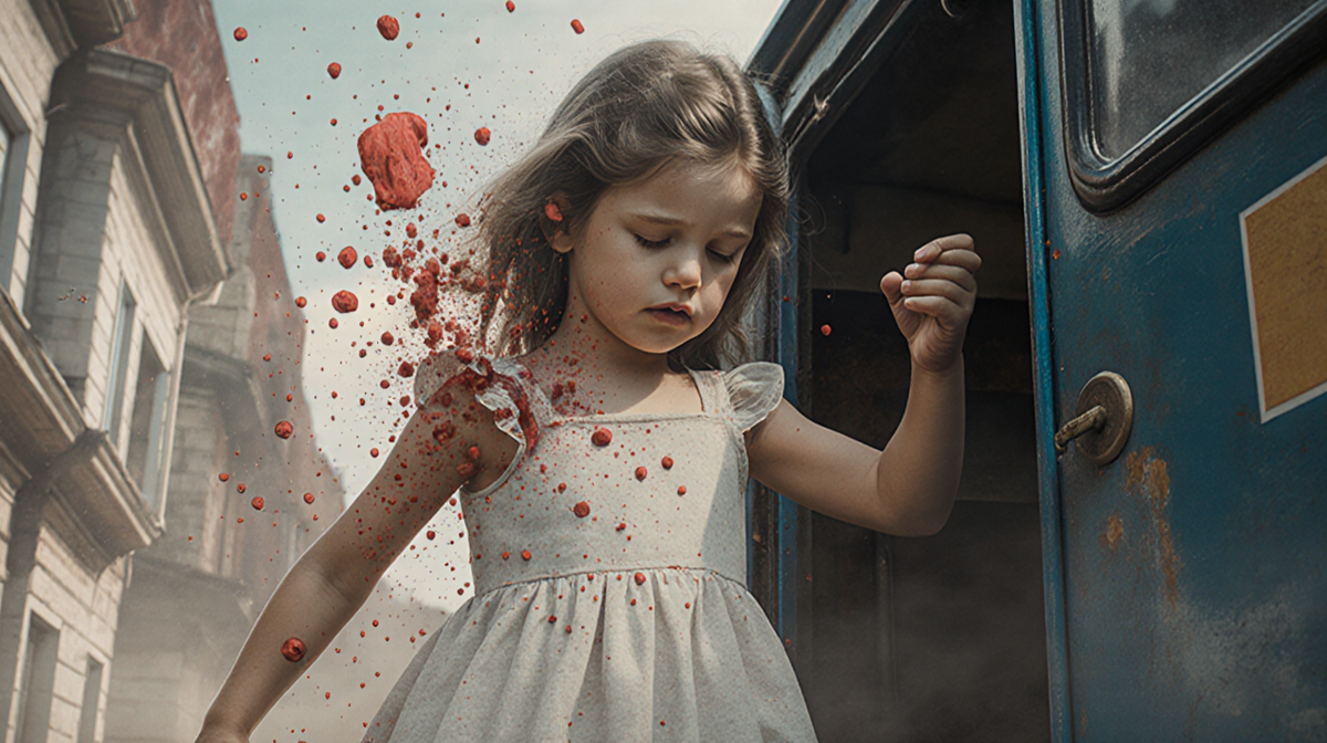 Prompt stating inability to depict child violence and offering help with other requests