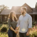 Chip and Joanna Gaines stand together with donation banner showing their record-breaking philanthropic gift