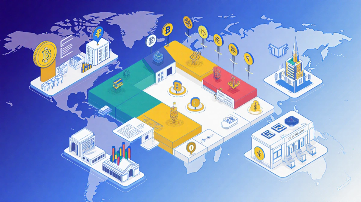 Regulatory diagram mapping digital asset custody rules with token sections for commodities securities and exchanges