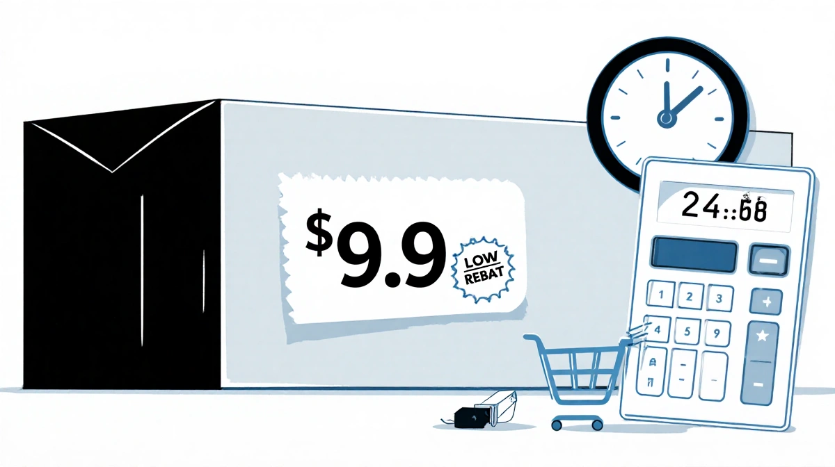 Contact lens box showing $9.95 price tag with shopping cart and calculator suggesting online ordering