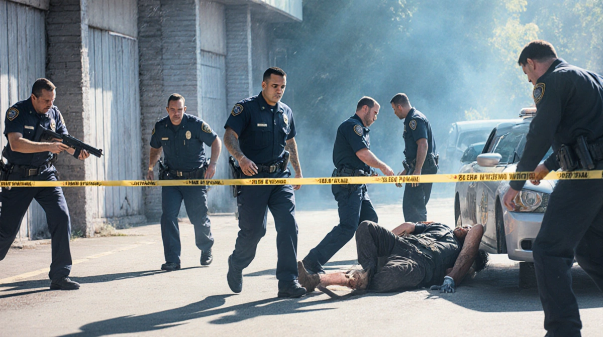 Person using laptop with search bar on screen and help icon nearby