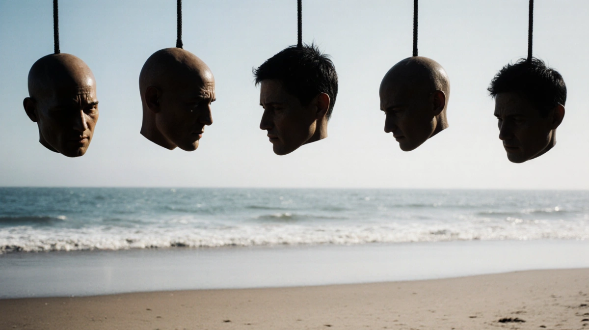 Person walking along peaceful beach with clear water and sandy shore