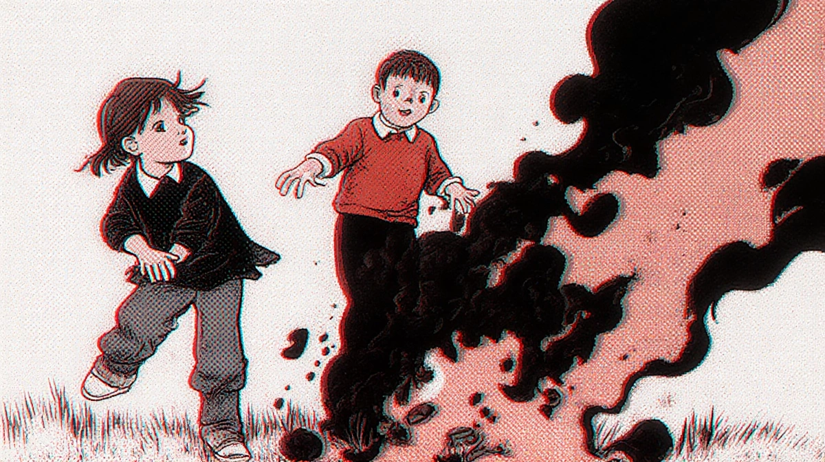 No image appears because the prompt was declined for depicting violence against children