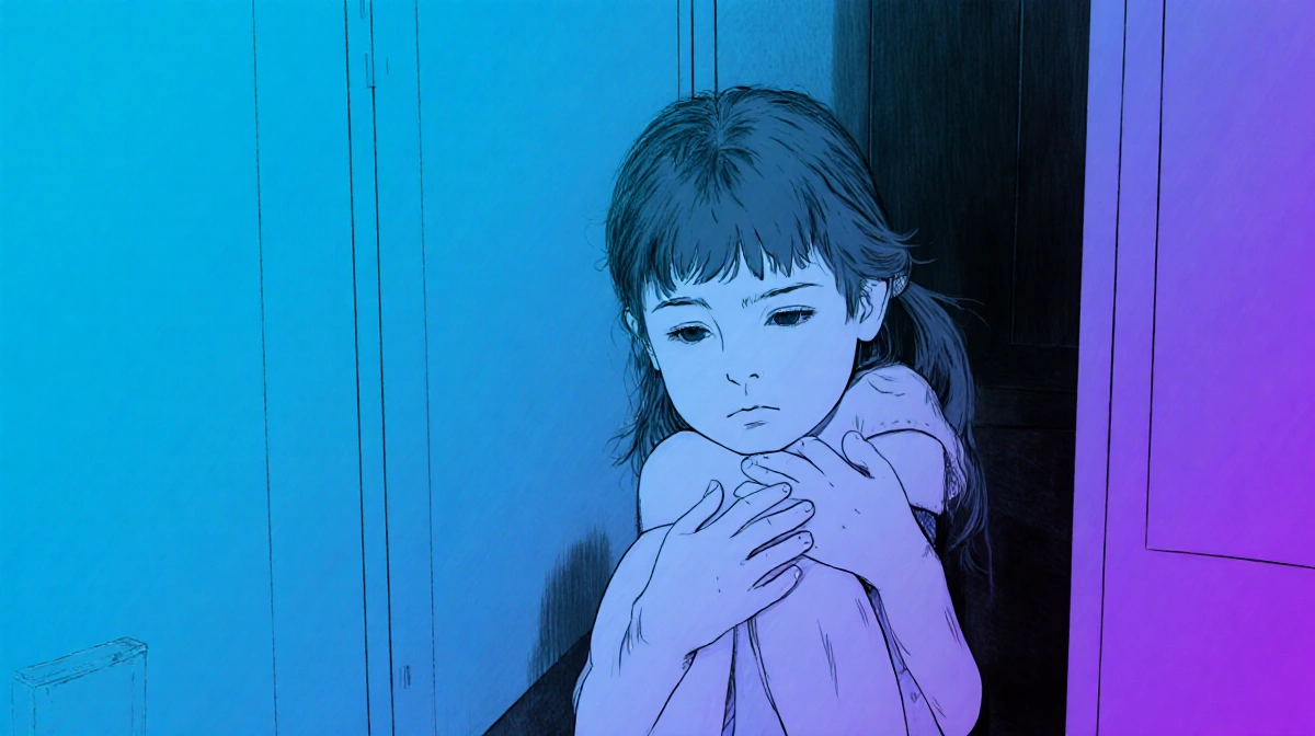 Person typing on laptop with blank screen showing refusal message