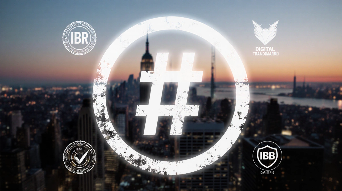 Stylized infinity copyright symbol with gradient effect and circular seal border showing trademark protection