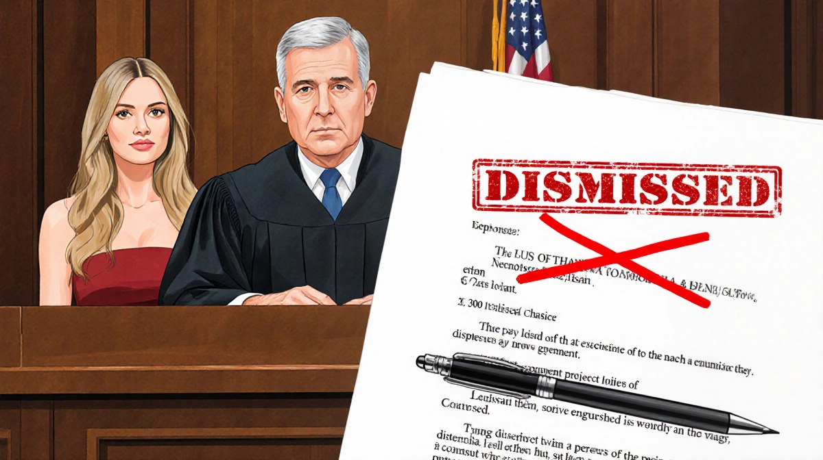 Judge Lewis J. Liman presiding $400m countersuit dismissal with DISMISSED stamp and red pen cross out phrases on document.