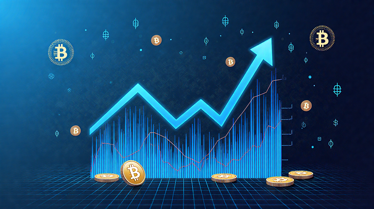 Graph shows slope indicating $1.73B crypto fund outflow with background and blockchain symbols in negative space.