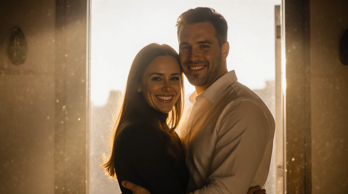 Danica Patrick smiling with her boyfriend