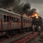 Person typing on laptop with blank screen showing no generated image