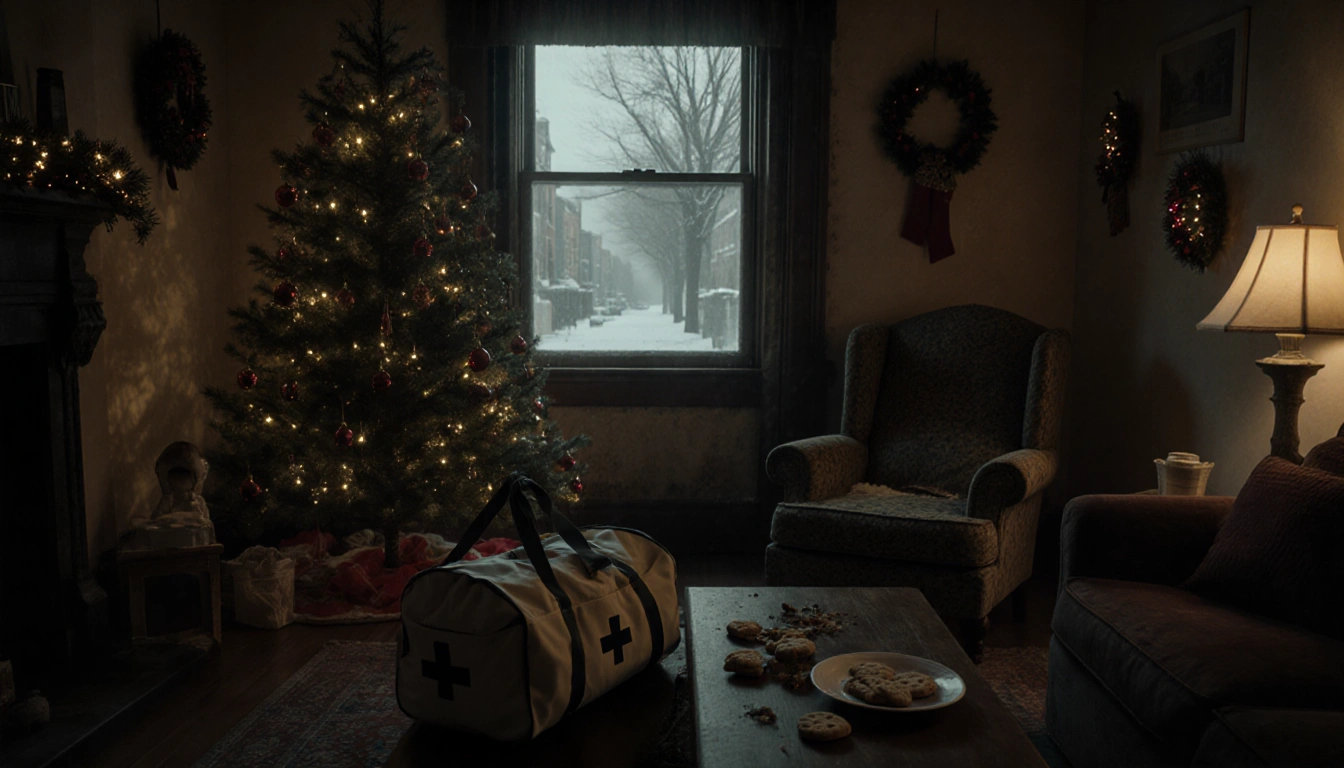 College student studying at desk with laptop and coffee surrounded by books and notes.