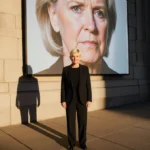 Ellen DeGeneres stands before Minneapolis city hall with Renee Good
