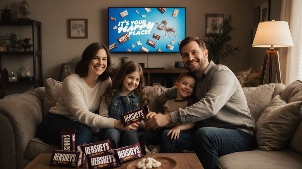Family Portrait with Hershey's Campaign: Capture a warm and intimate moment of the Stolz family - Jane, Dirk, Hannah, and Jor