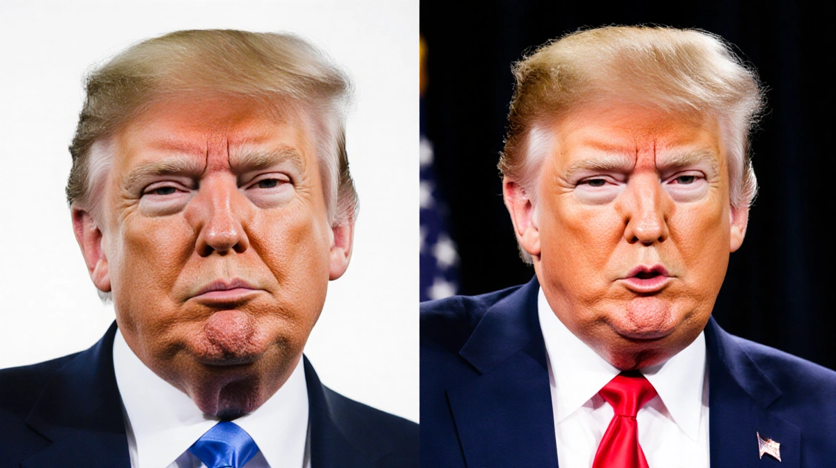 Person typing on laptop with message about not promoting Donald Trump displayed on screen